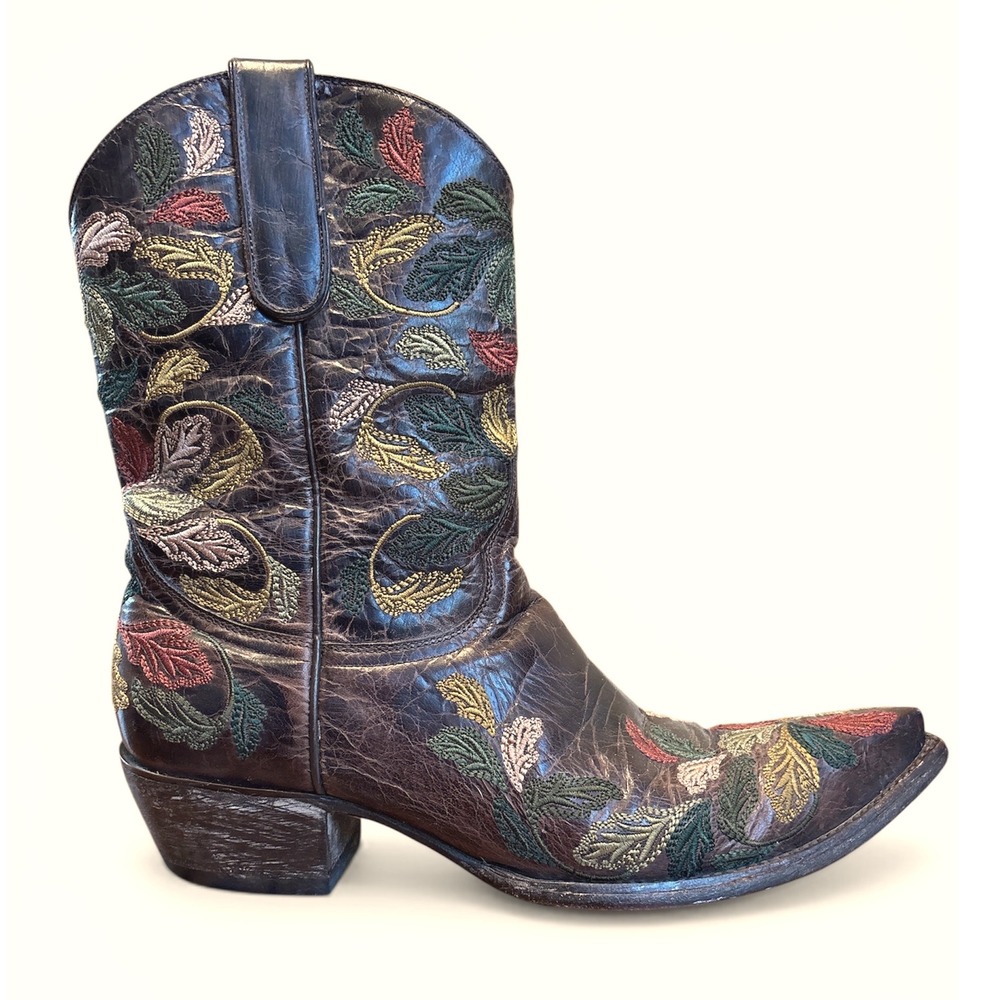 Old Gringo Brown Embroidered Cowboy Boots Size 8 - Picture 12 of 13